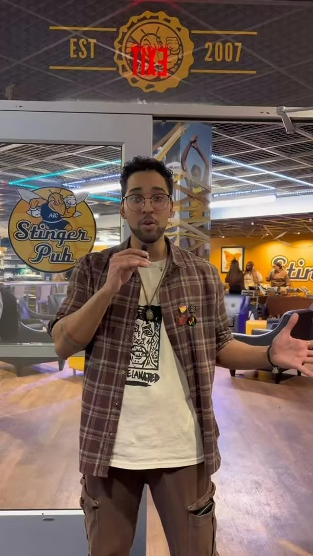 Stinger Pub walkthrough at American International College, Instagram Reel for @aiconcampus