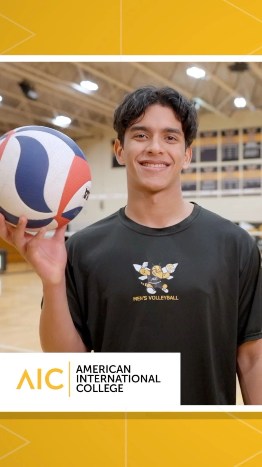 AIC men's volleyball player feature (that's me), Instagram Reel for @aiconcampus