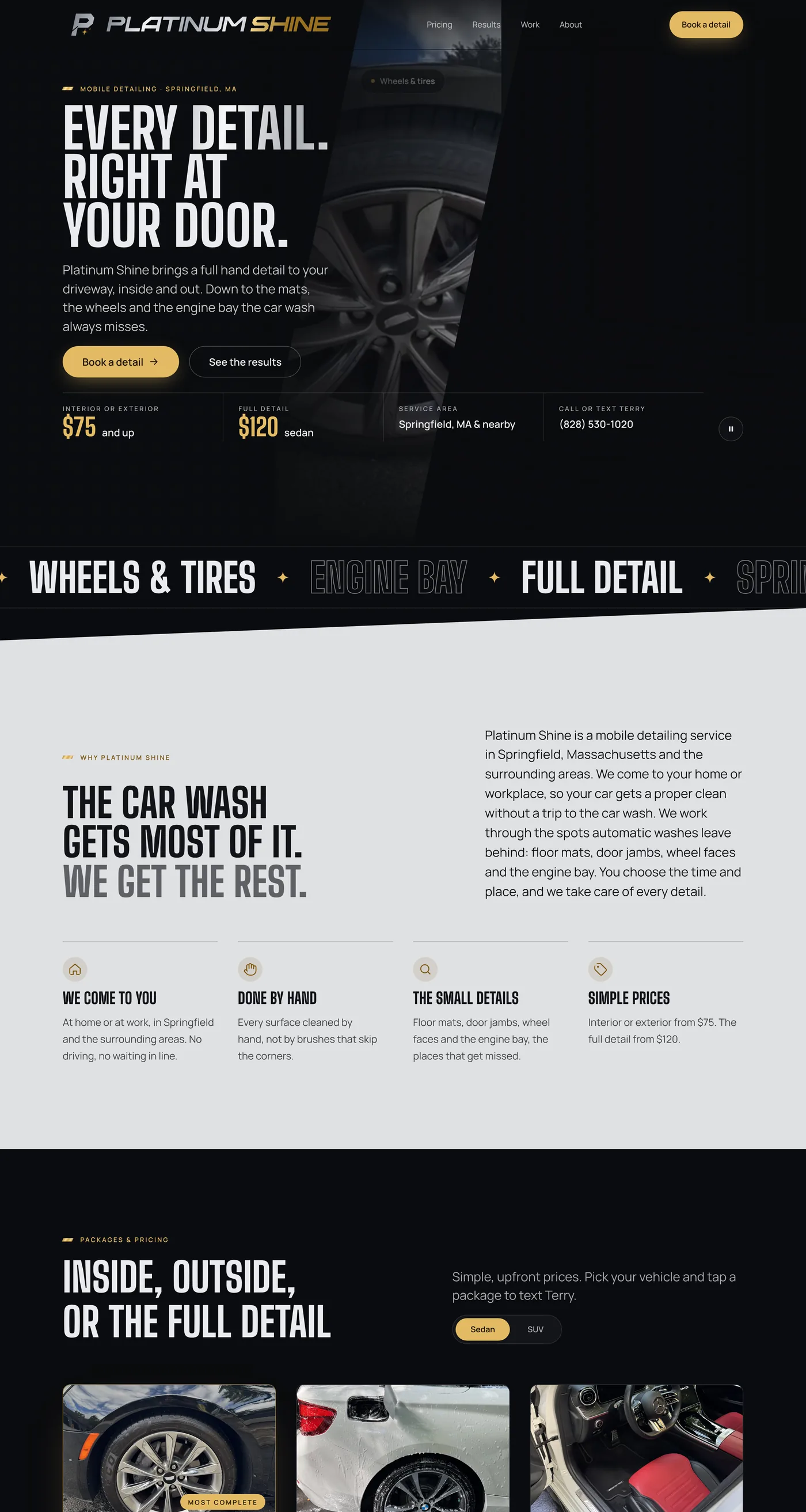 Full page of platinumshine.net on a computer